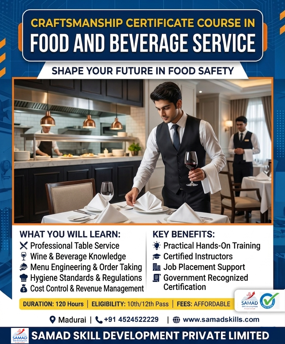 Craftsmanship Certificate Course in Food and Beverage Service